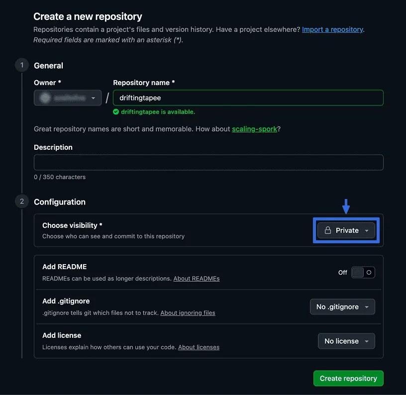 Create a new GitHub repository