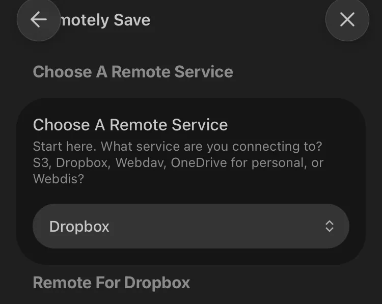 Remotely Save remote service settings